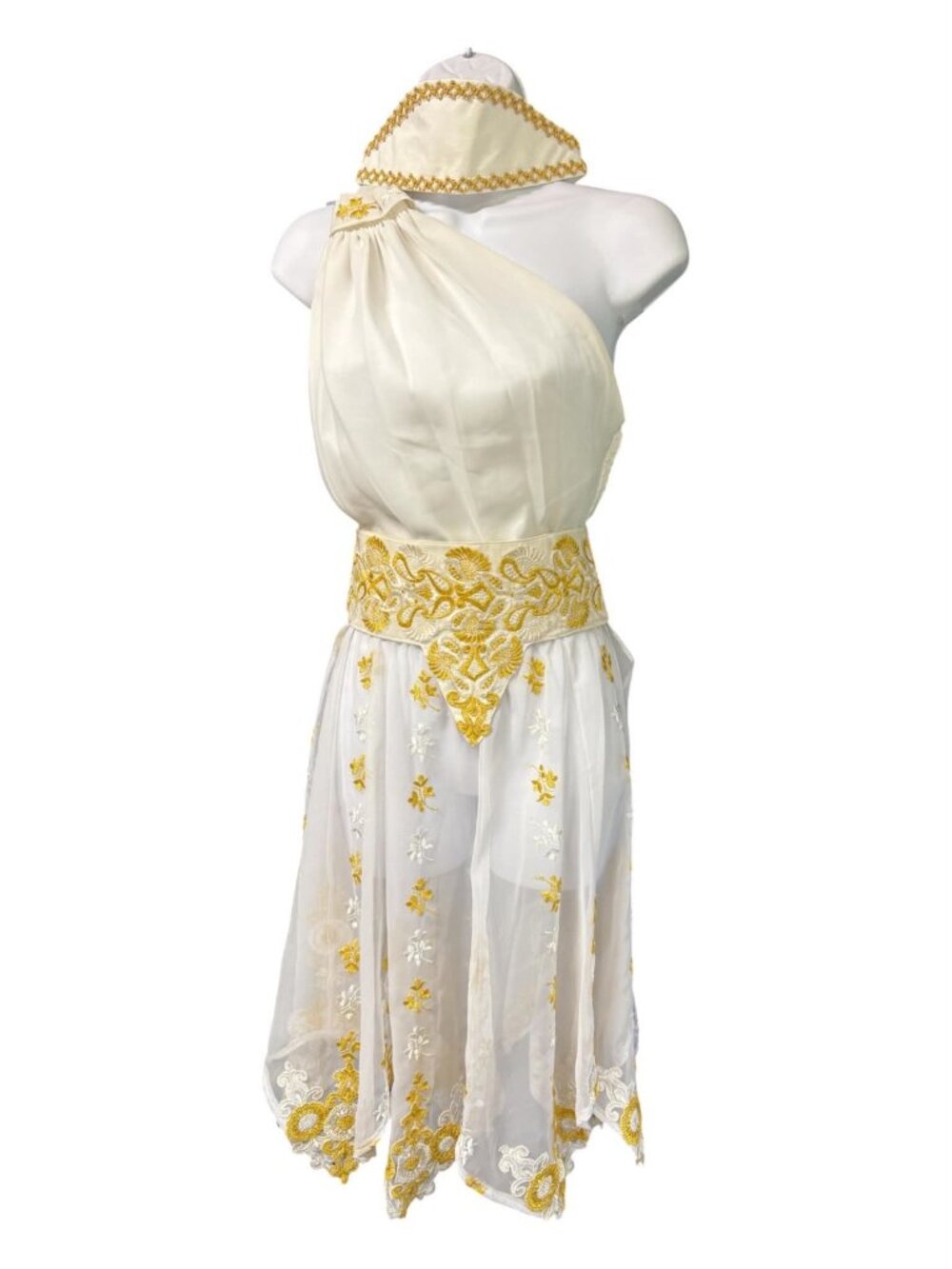 Vintage White and Gold 3 Piece Fantasy Dance Fairy Costume